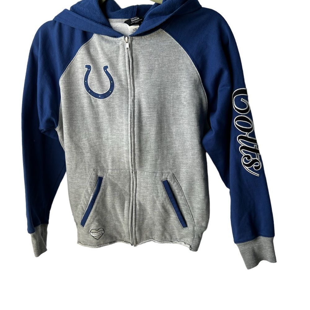Reebok NFL Indianapolis Colts Hooded Sweatshirt Girls XL (16) Fits Adult S